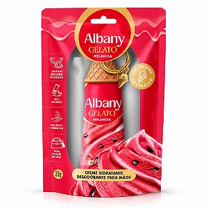 Creme Hidratante Desodorante Para Mãos Albany Gelato Melancia Com Chaveiro 30g