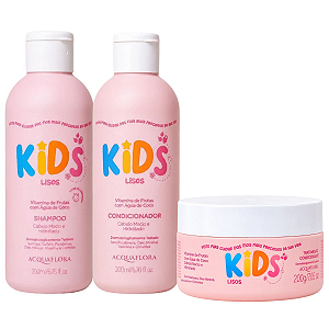 Kit Acquaflora Kids Lisos: Shampoo, Condicionador e Máscara