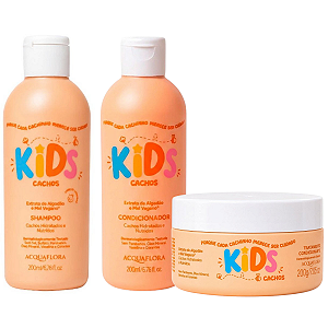 Kit Acquaflora Kids Cachos: Shampoo, Condicionador e Máscara