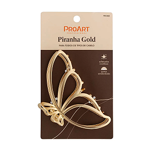 Piranha Para Cabelo Proart Gold Borboleta Grande Pdc46bb