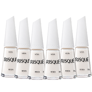 Kit Com 6 Esmalte Natural Risque Renda 8ml