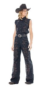CALÇA JEANS WIDE LEG DARK HORSE ZENZ WESTERN