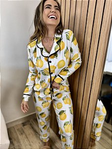 Pijama Feminino Americano Inverno Limão Siciliano