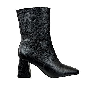 Bota Olívia Couro Cano Curto Lohaz Preto