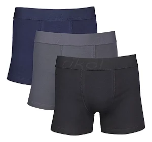 CUECA BOXER ALGODÃO MASCULINO RIKOL KIT MISTO