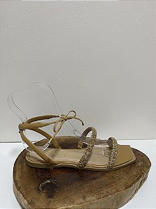 RASTEIRA STRASS OURO CAMEL TABITA COM LAÇO