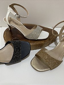 SANDALIA STRASS TABITA SALTO BAIXO FINO