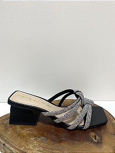 TAMANCO/MULE ABERTO TABITA PRETO COM STRASS