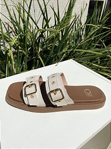 FLAT OFFLINE TIRAS COM FIVELAS OFF WHITE