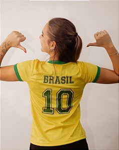 Camisa Brasil Torcedor I Feminina Amarela
