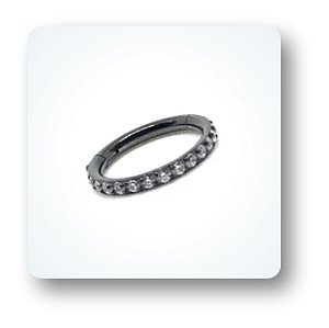 Argola Black Titânio com Strass