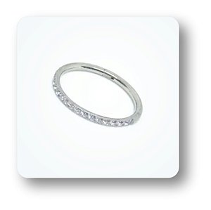 Argola de Titânio Prata com Strass