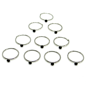Argola Pedra Preta 8mm