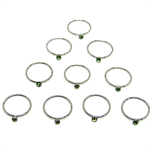 Argola Pedra Verde 8mm
