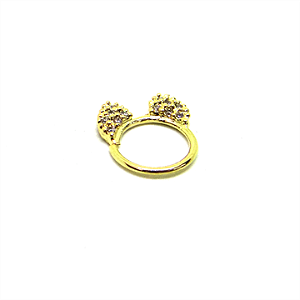 Argola Torção Dourada com Orelhinhas Cravejada