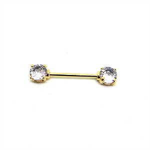 Mamilo Dourado com 2 Pedras