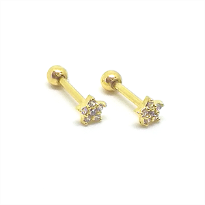 Mini Barbell Banhado Estrela Cravejada