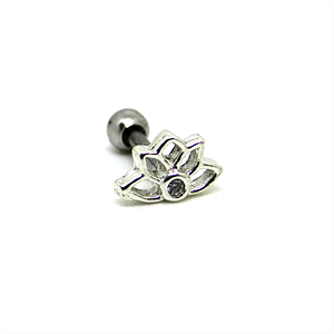 Mini Barbell em Prata Lotus