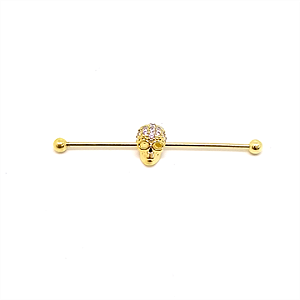 Transversal Dourado Caveira com Strass