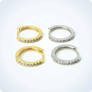 ARGOLA CLICK CRAVEJADA COM PEDRAS 8mm (Unid.)