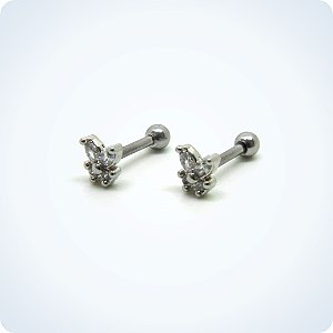 MINI BARBELL. decorado 4 pedras.  (Unid.)