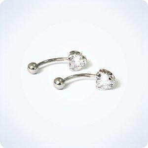 PIERCING INTIMO AÇO 316L - DECORADO PEDRA DE CORAÇÃO. (Unid.)