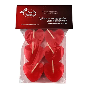 Vela Decorativa Aromatizada em Formato de Coração Brasil Fetiche