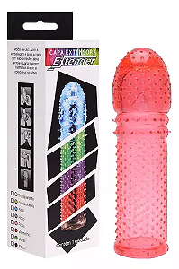 Capa Peniana Extensora Textura Extender 16cm Kgel Vermelho