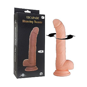 Pênis Realístico Recarregável com Ventosa, 10 Modos de Vibrações e Rotações com Modo Turbo Escapade Silicone Dong The Master 18 x 3,9 cm