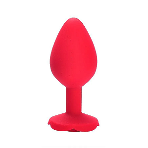 Plug Anal em Silicone Formato de Rosa M 8,5 x 3,5 cm