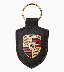 Chaveiro preto com brasão Porsche – Essencial