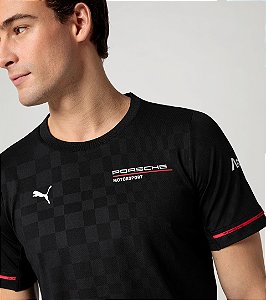 Camiseta Masculina Preta - Porsche Motorsport 2025