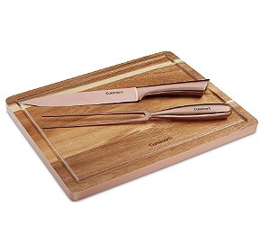 Conjunto De Churrasco Cuisinart Ouro Rose Com Tabua 3 Peças C77Sscs-3P