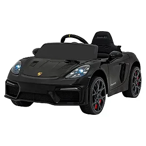 Carro Elétrico Infantil Porsche Spyder 718 RS 12V Preto Bel