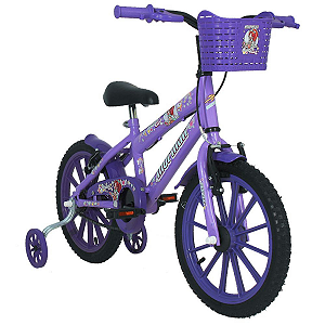 Bicicleta Aro 16 Com Cesta MTB Aço Carbono Sweet Girl Lilas - Mormaii