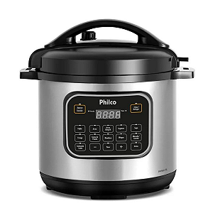 Panela de Pressão Elétrica Philco 8L PPP80 Inox 1200W Multifuncional 127V