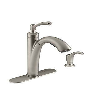 Torneira Misturador Kohler Linwood Monocomando Extensível para Cozinha K-R29670-SD-VS Aço Inoxidável Vibrante