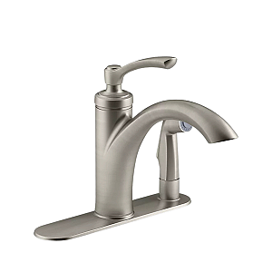 Torneira Misturador Kohler Linwood Monocomando c/ Pulverizador Lateral para Cozinha K-R29671-VS Aço Inoxidável Vibrante