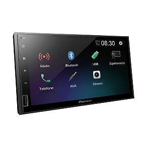 Central Multímidia Pioneer DMH-145BR Tela 7 Pol Touchscreen Bluetooth Espelhamento USB 2-DIN