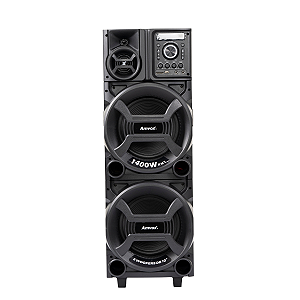 Caixa de Som Amplificada Amvox ACA 1402 Titan Black 1400W RMS Bluetooth LED Preta Bivolt