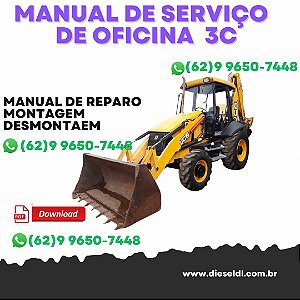 MANUAL DE SERVIÇO DE OFICINA RETROESCAVADEIRAS 2D 2DS 3 3C 3CS 3D 700  JCB