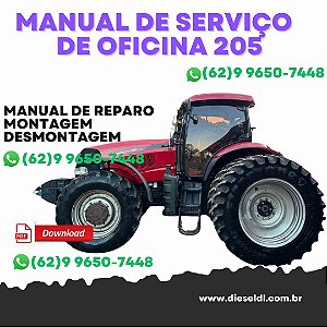MANUAL DE SERVIÇOS DE OFICINA TRATORES PUMA 205 225 CASE