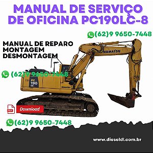 MANUAL DE SERVIÇO DE OFICINA ESCAVADEIRAS PC160LC-8 PC190LC-8  KOMATSU