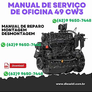 MANUAL DE SERVIÇO  DE OFICINA MOTOR AGCO 49 CW3 / 66 CW3 / 74 CW3 DOOSAN