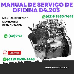 MANUAL DE SERVIÇO DE OFICINA MOTOR D4.203 – 4.203 PERKINS