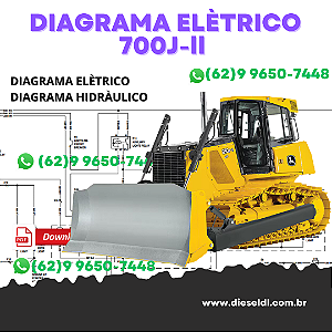 MANUAL ELÉTRICO HIDRÁULICO 700J-ll JOHN DEERE TRATOR ESTEIRA