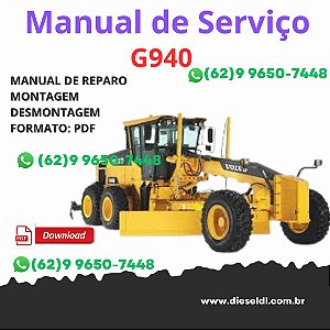 Guia Serviço do Sistema Hidráulico – Motoniveladora Volvo G940 PDF Completo