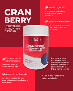 Cranberry, L-Triptofano, Vitamina B6, B12, Selênio - Frasco 60 Comp - kit com 3 frasco.