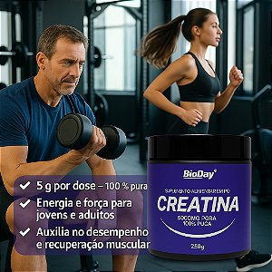 Creatina 100% Pura - Pote 250g + Colher