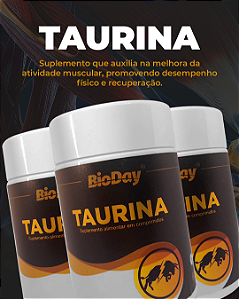 Taurina - Frasco 60 Comp. kit com 3 frasco.